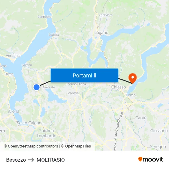 Besozzo to MOLTRASIO map