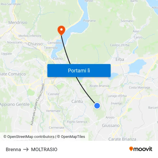 Brenna to MOLTRASIO map