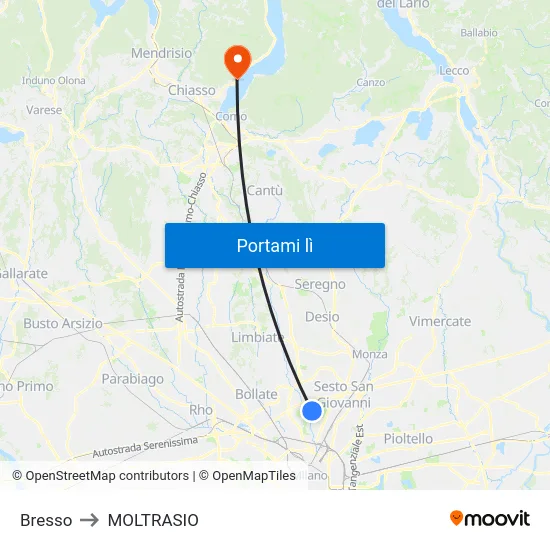 Bresso to MOLTRASIO map