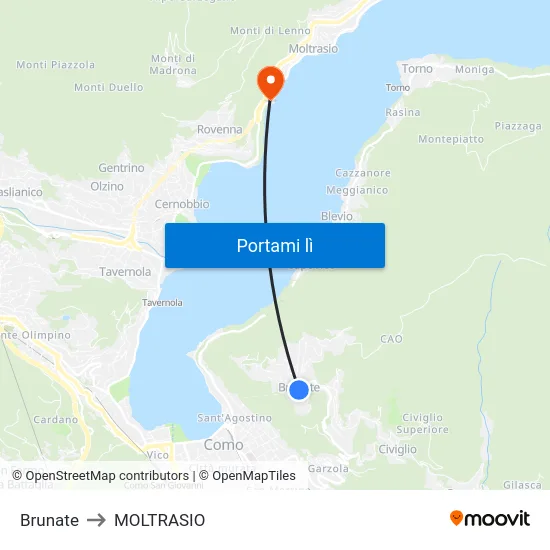 Brunate to MOLTRASIO map