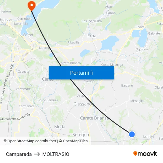 Camparada to MOLTRASIO map