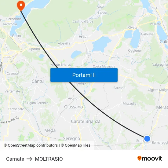 Carnate to MOLTRASIO map