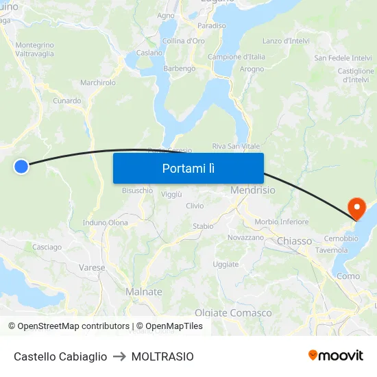 Castello Cabiaglio to MOLTRASIO map