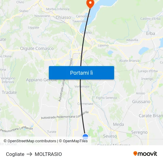Cogliate to MOLTRASIO map