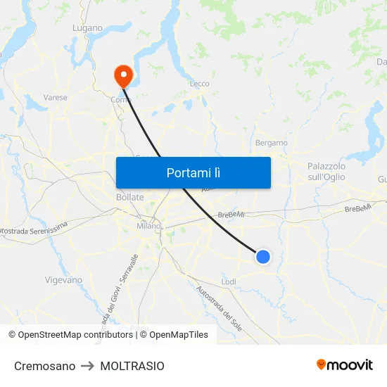 Cremosano to MOLTRASIO map