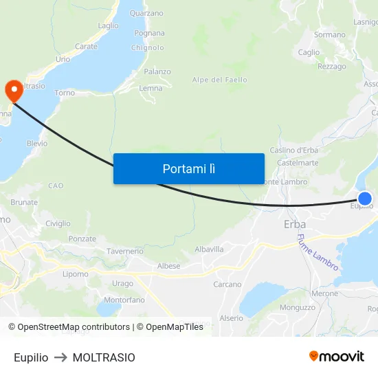 Eupilio to MOLTRASIO map