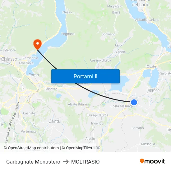 Garbagnate Monastero to MOLTRASIO map