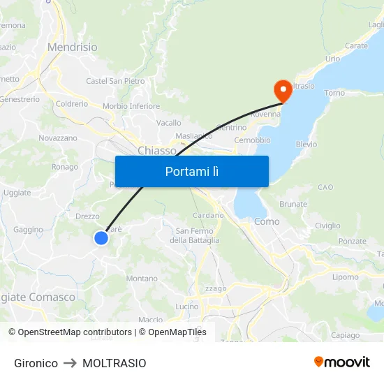 Gironico to MOLTRASIO map