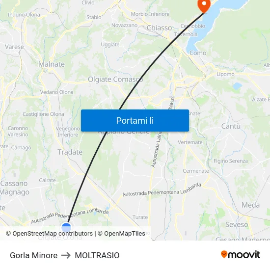 Gorla Minore to MOLTRASIO map