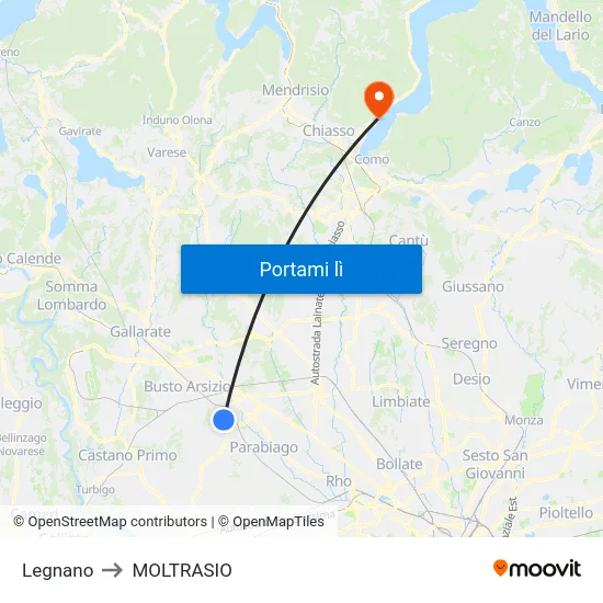 Legnano to MOLTRASIO map