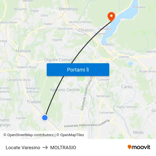 Locate Varesino to MOLTRASIO map