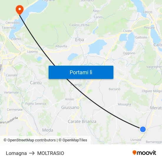 Lomagna to MOLTRASIO map