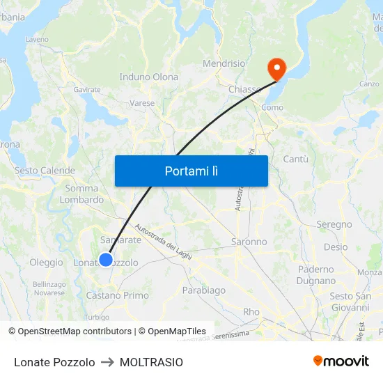 Lonate Pozzolo to MOLTRASIO map
