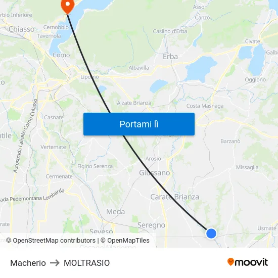 Macherio to MOLTRASIO map
