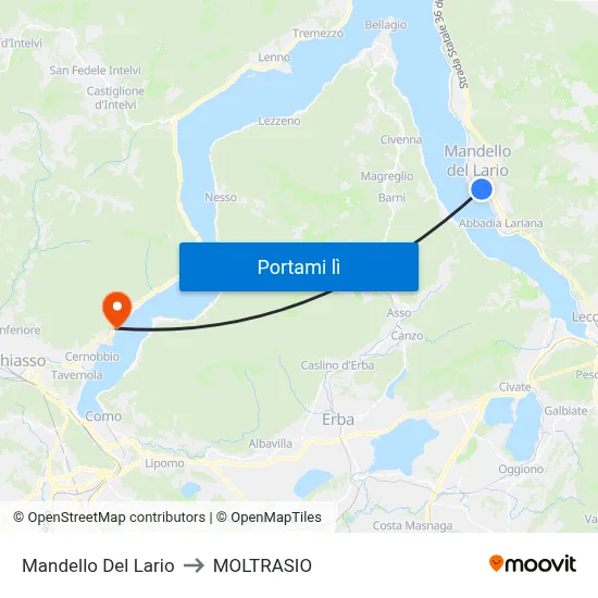 Mandello Del Lario to MOLTRASIO map