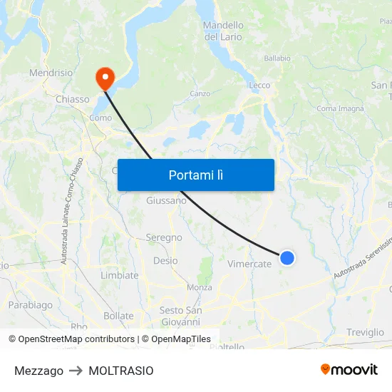 Mezzago to MOLTRASIO map
