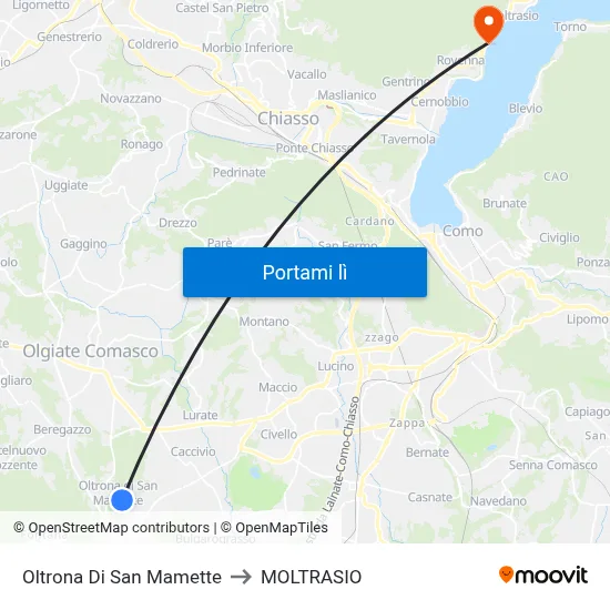 Oltrona Di San Mamette to MOLTRASIO map