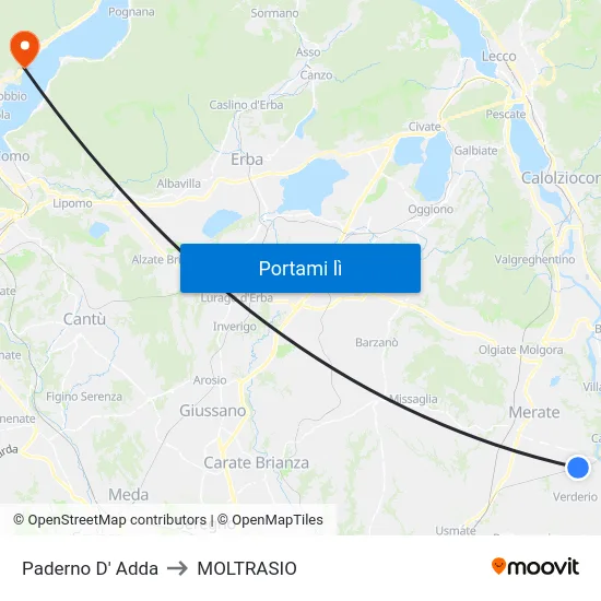 Paderno D' Adda to MOLTRASIO map