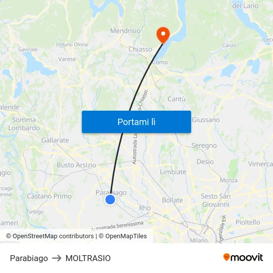 Parabiago to MOLTRASIO map