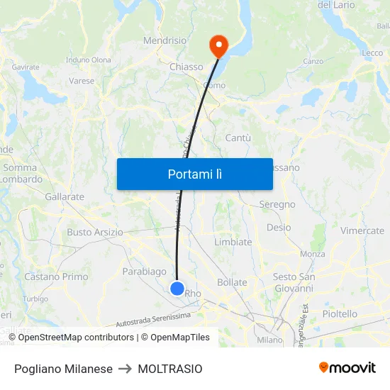 Pogliano Milanese to MOLTRASIO map