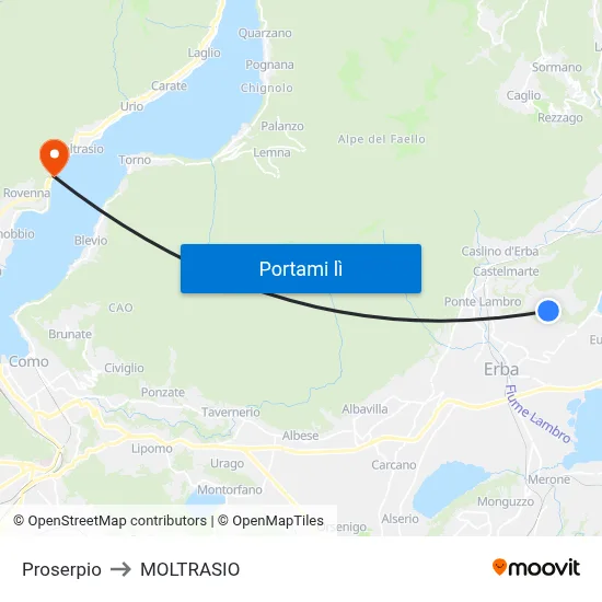Proserpio to MOLTRASIO map