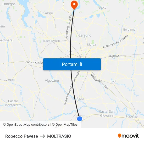 Robecco Pavese to MOLTRASIO map