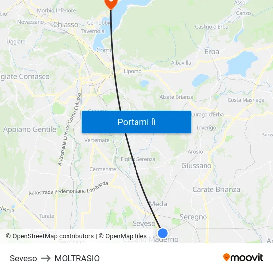 Seveso to MOLTRASIO map