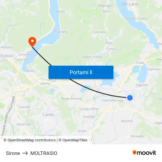 Sirone to MOLTRASIO map