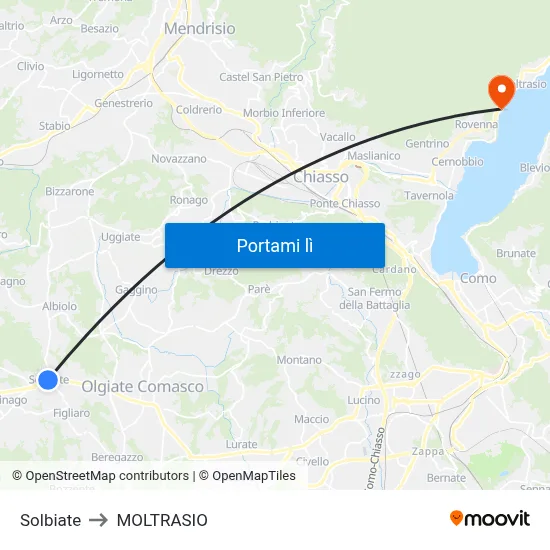 Solbiate to MOLTRASIO map