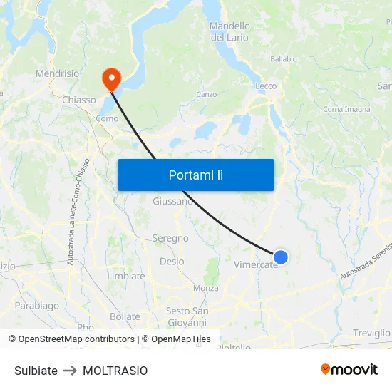 Sulbiate to MOLTRASIO map