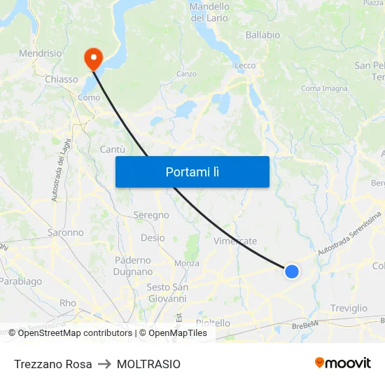 Trezzano Rosa to MOLTRASIO map