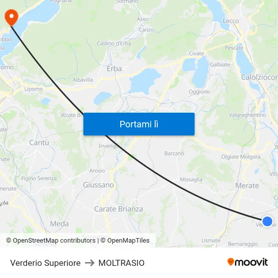 Verderio Superiore to MOLTRASIO map