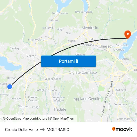 Crosio Della Valle to MOLTRASIO map
