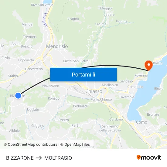 BIZZARONE to MOLTRASIO map