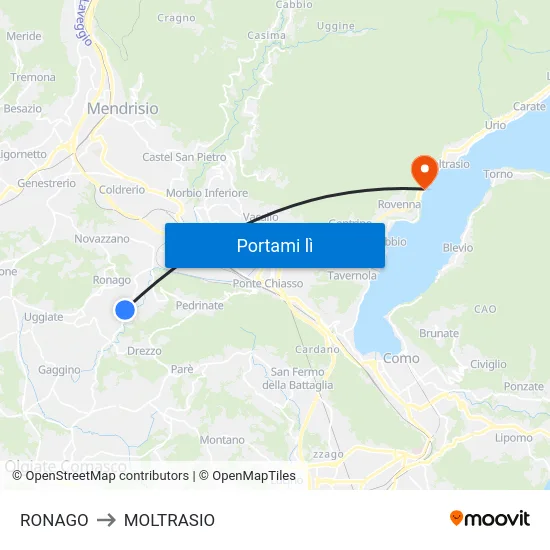 RONAGO to MOLTRASIO map
