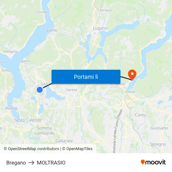 Bregano to MOLTRASIO map