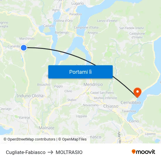 Cugliate-Fabiasco to MOLTRASIO map