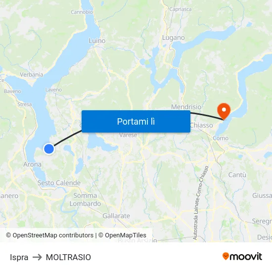 Ispra to MOLTRASIO map