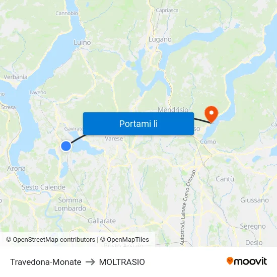 Travedona-Monate to MOLTRASIO map