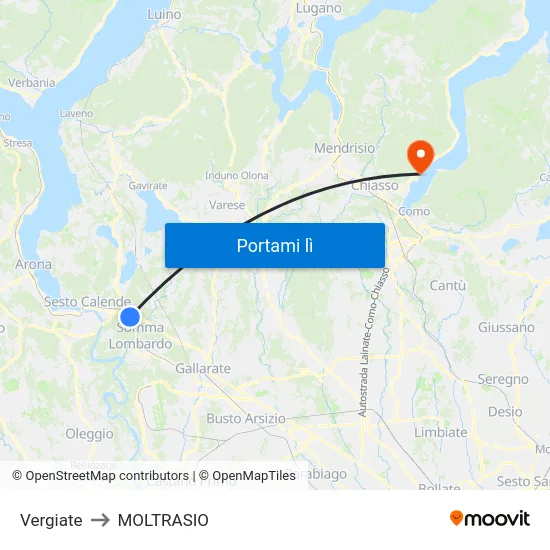 Vergiate to MOLTRASIO map