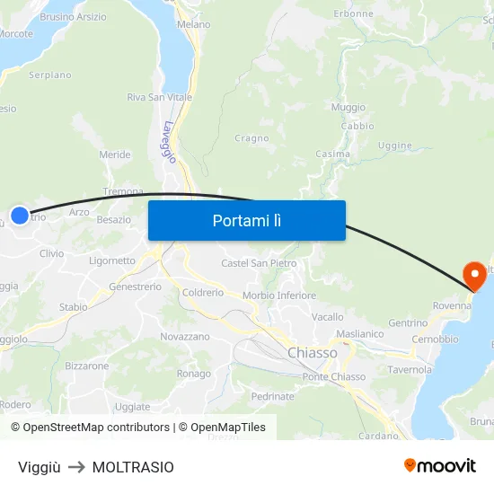 Viggiù to MOLTRASIO map