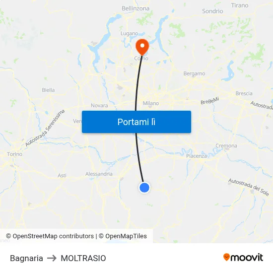 Bagnaria to MOLTRASIO map