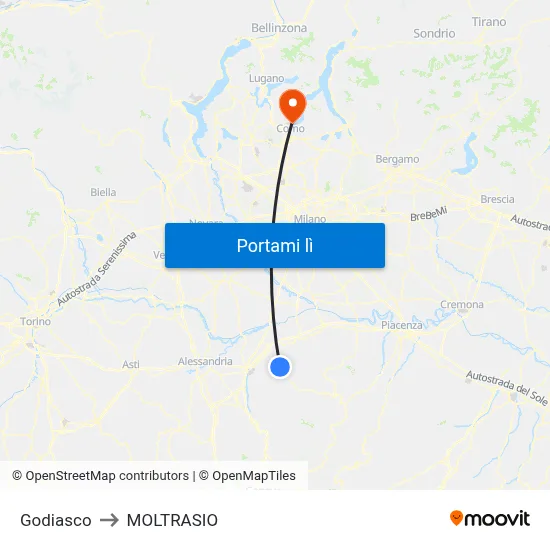 Godiasco to MOLTRASIO map