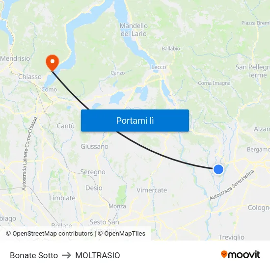 Bonate Sotto to MOLTRASIO map