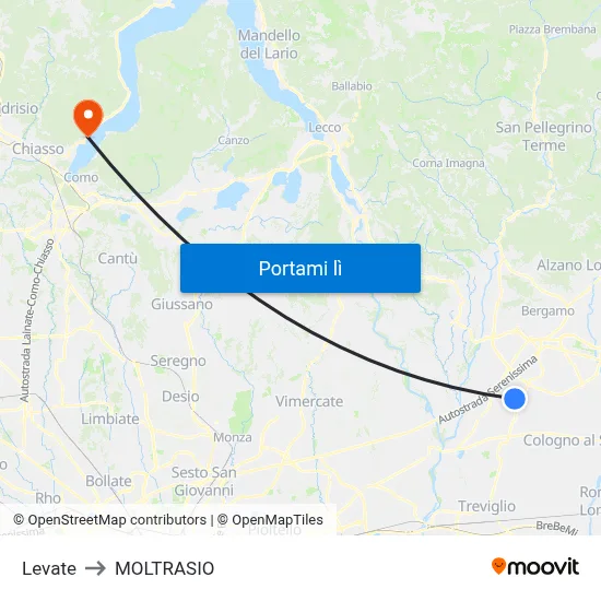 Levate to MOLTRASIO map