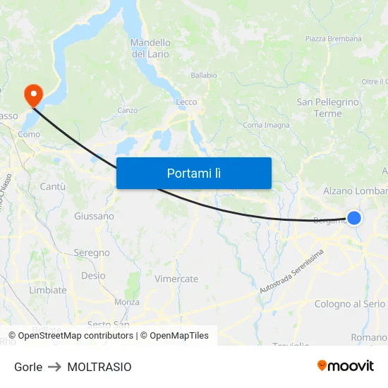 Gorle to MOLTRASIO map