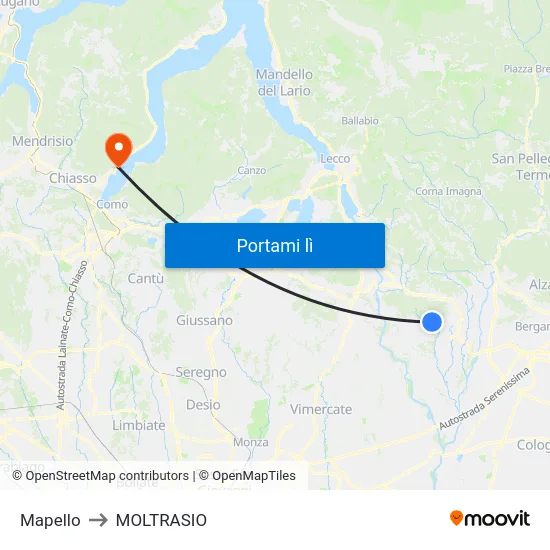 Mapello to MOLTRASIO map