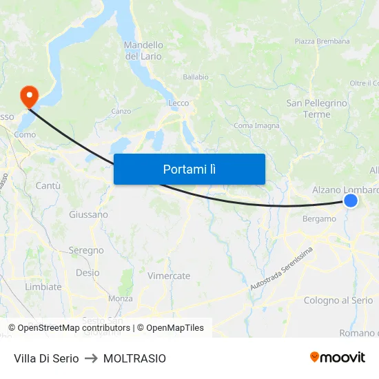 Villa Di Serio to MOLTRASIO map