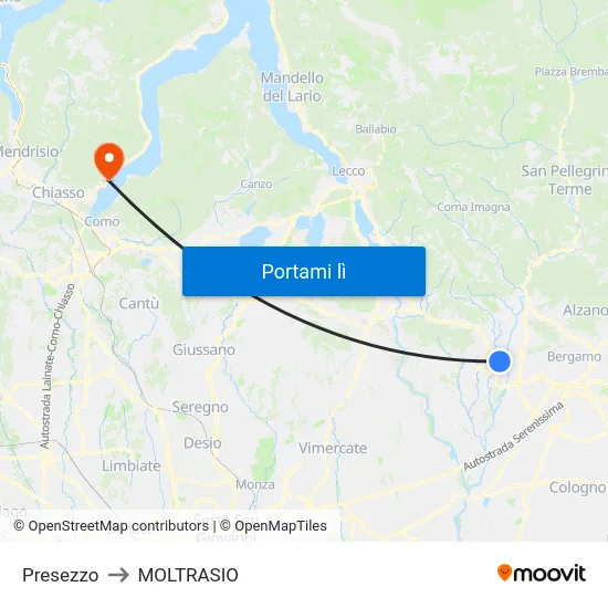 Presezzo to MOLTRASIO map