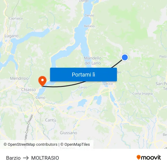 Barzio to MOLTRASIO map